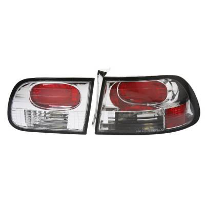 Honda Civic HB APC Euro Taillights with Chrome Housing - 404151TLR