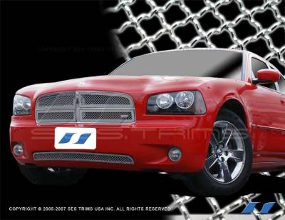 Dodge Charger SES Trim Chrome Plated Stainless Steel Mesh Grille - MG135