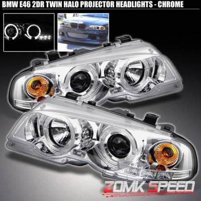 Twin Halo Projector Headlights - Chrome