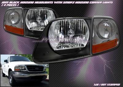 Black Crystal Headlights with Corners