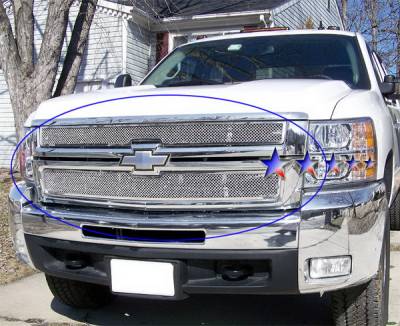 Chevrolet Silverado APS Wire Mesh Grille - Upper - Stainless Steel - C75774T