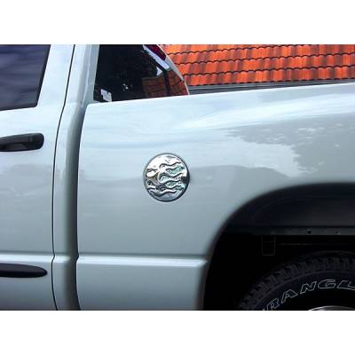 Dodge Ram V-Tech Fuel Door Cover - Flame Style - Chrome - 1377970