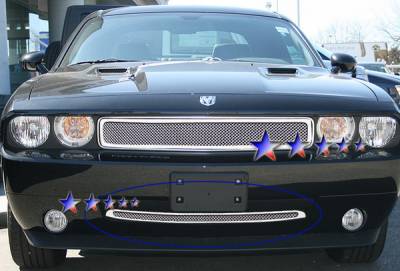 Dodge Challenger APS Wire Mesh Grille - Bumper - Stainless Steel - D76608T