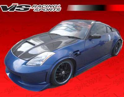 Nissan 350Z VIS Racing Viper Black Carbon Fiber Hood - 03NS3502DVR-010C