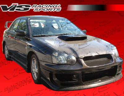 Subaru WRX VIS Racing OEM Black Carbon Fiber Hood with Scoop - 04SBWRX4DSTI-010C