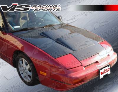 Nissan 240SX VIS Racing Techno R Black Carbon Fiber Hood - 89NS2402DTNR-010C