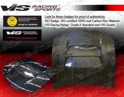 Nissan 240SX VIS Racing DV-2 Black Carbon Fiber Hood - 97NS2402DDV2-010C