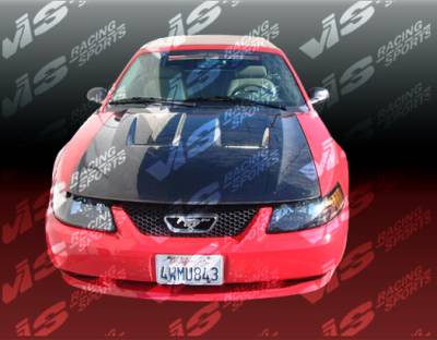 Ford Mustang VIS Racing Heat Extractor Fiberglass Hood - 99FDMUS2DGT-010