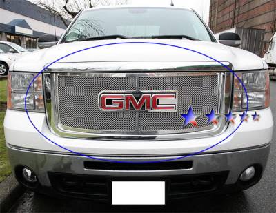 GMC Sierra APS Wire Mesh Grille - with Logo Opening - Upper - Stainless Steel - G76516T