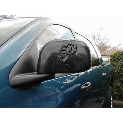 Dodge Ram V-Tech Mirror Covers - 3D Big Horn Logo - Black - 66470