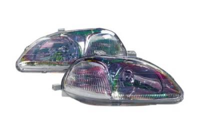 Ion Blue Chrome Housing Headlights