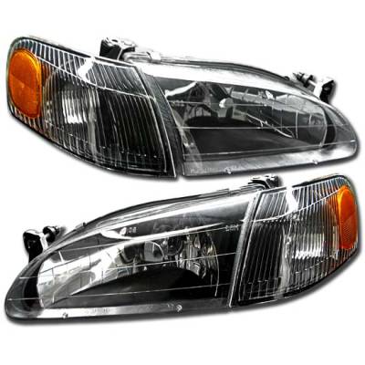 Diamond Cut Black Euro Headlights