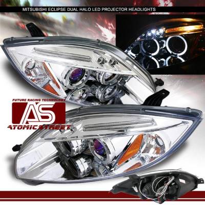 Chrome LED Dual Halo Pro Headlights