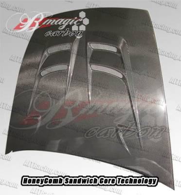 Honda Accord 4DR AIT Racing Raiden Style Carbon Fiber Hood - HA03BMRDNCFH4