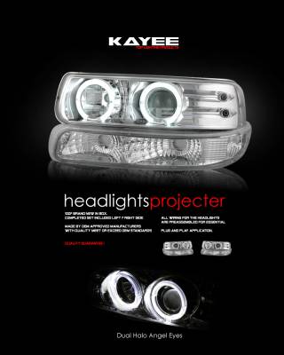 Chrome Dual Halo Angel Eyes Headlights