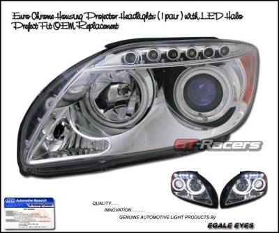 Euro Chrome Dual Halo LED Headlights