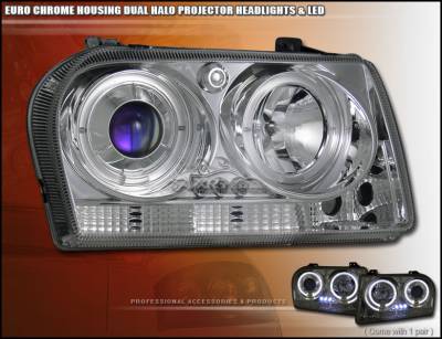 Chrome Dual Halo LED Headlights