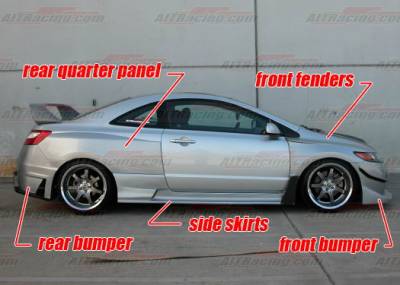 Honda Civic AIT Racing GT-I Style Wide Body Kit - HC06BMGTiCK2