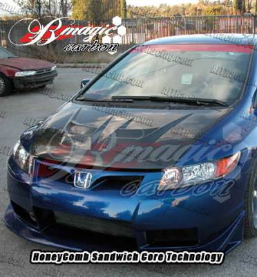 Honda Civic AIT Racing Raiden Style Carbon Fiber Hood - HC06BMRDNCFH