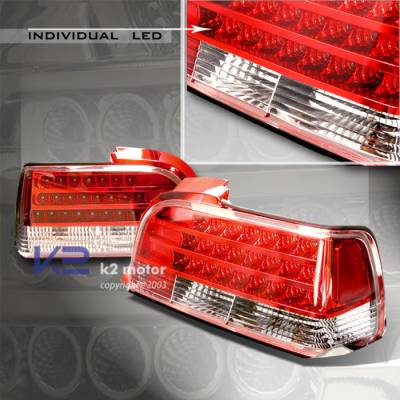 RED Individual LED Tail Lights - Chrome Housing