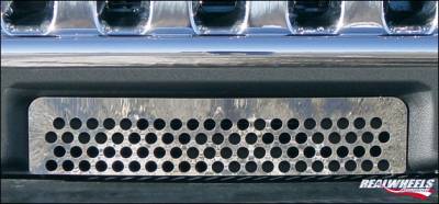 Hummer H2 RealWheels Lower Bumper Grille Overlay - Polished Stainless Steel - 1PC - RW102-1-A0102