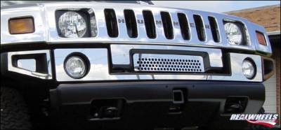 Hummer H3 RealWheels Front Bumper Overlay Kit - Polished Stainless Steel - 1PC - RW103-1-A0103