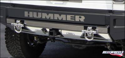 Hummer H2 RealWheels Rear Lower Bumper Overlay Kit - Polished Stainless Steel - 5PC - RW107-1-A0102