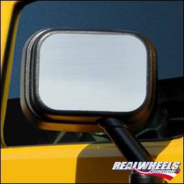 Hummer H2 RealWheels Side Mirror Back Plate - Polished Stainless Steel - Pair - RW132-1-A0102