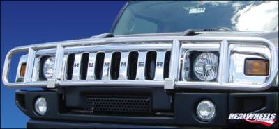 Hummer H3 RealWheels Brush Guard - Standard without Inserts - Stainless Steel - 1PC - RW300-1-A0103