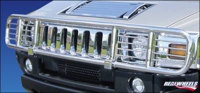 Hummer H3 RealWheels Brush Guard - Standard with Inserts - Stainless Steel - 1PC - RW300-2-A0103