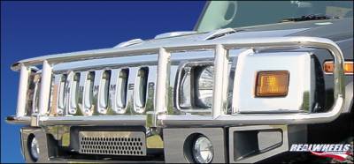 Hummer H2 RealWheels Brush Guard - Single Tier Wrap Around - Polished Stainless Steel - 1PC - RW301-1-A0102