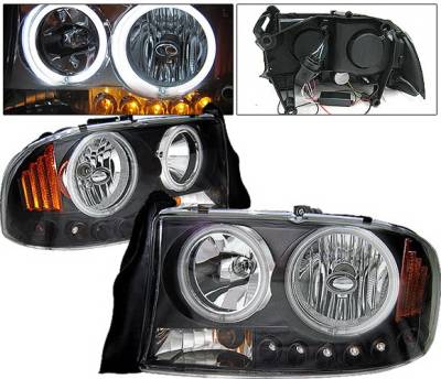 Dodge Dakota 4 Car Option Halo Headlights - Black CCFL - LH-DD97B-KS-CCFL