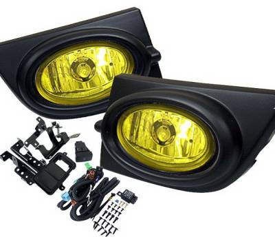 Honda Civic 4DR 4 Car Option Fog Light Kit - Yellow - LHF-HC064YL