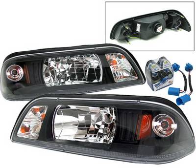 Ford Mustang 4 Car Option Headlights - Black - 1PC - LH-FM87B-YD