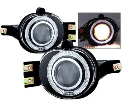 Dodge Ram 4 Car Option Halo Projector Fog Light Kit - Clear - LHFP-DR02C-WJ