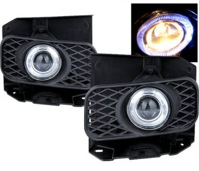 Ford F150 4 Car Option Halo Projector Fog Light Kit - Clear - LHFP-FF15099C-WJ