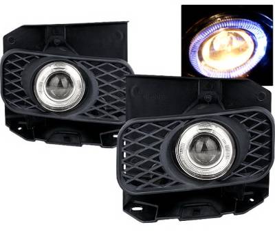 Ford F150 4 Car Option Halo Projector Fog Light Kit - Smoke - LHFP-FF15099SM-WJ