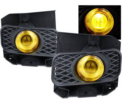 Ford F150 4 Car Option Halo Projector Fog Light Kit - Yellow - LHFP-FF15099YL-WJ