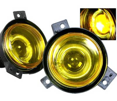 Ford Ranger 4 Car Option Halo Projector Fog Light Kit - Yellow - LHFP-FR01YL-WJ