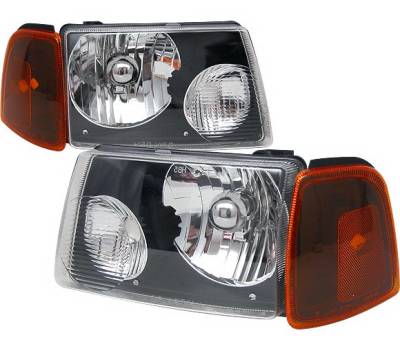 Ford Ranger 4 Car Option Diamond Headlights - Black - LH-FR01B