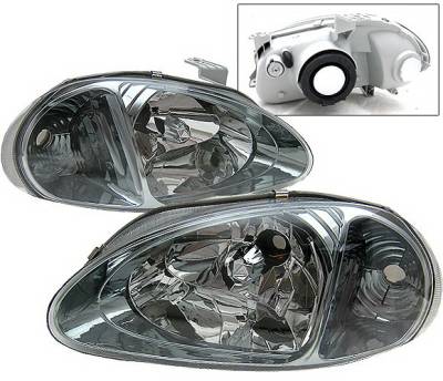 Honda Del Sol 4 Car Option Headlights - Smoke - 1PC - LH-HD93SM-9