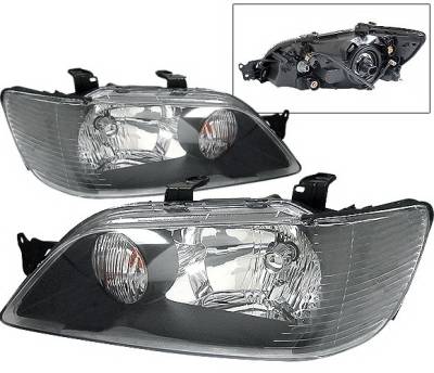 Mitsubishi Lancer 4 Car Option Headlights - Black - LH-ML02B-KS