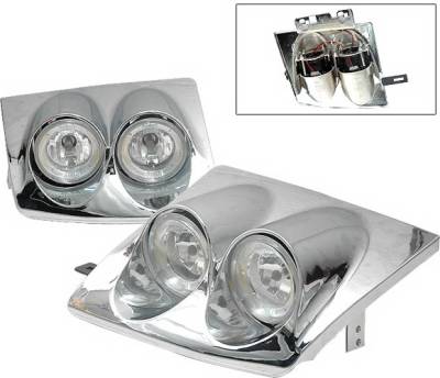 Nissan 240SX 4 Car Option Dual Halo Headlights - Chrome - LH-N240SX89C