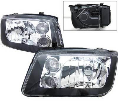 Volkswagen Jetta 4 Car Option Headlights - Black - LH-VJ99B-KS