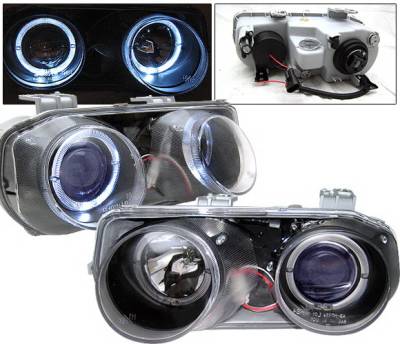 Acura Integra 4 Car Option Dual Halo Projector Headlights - Black - LP-AI94BB-KS