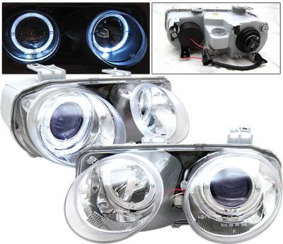 Acura Integra 4 Car Option Dual Halo Projector Headlights - Chrome - LP-AI94CB-KS