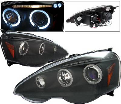 Acura RSX 4 Car Option LED Halo Projector Headlights - Black - LP-AR02BB-5