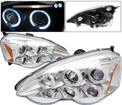 Acura RSX 4 Car Option LED Halo Projector Headlights - Chrome - LP-AR02CB-5