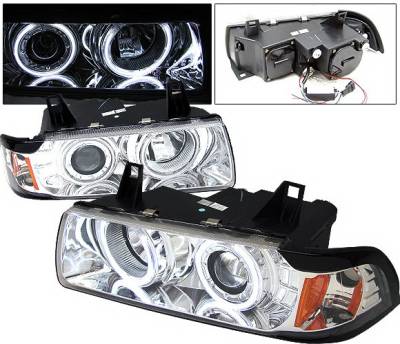 BMW 3 Series 4 Car Option Dual Halo Projector Headlights - Chrome CCFL - 1PC - LP-BE362CF-KS