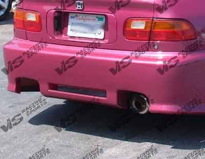 Honda Civic HB VIS Racing Z1 boxer Rear Bumper - 92HDCVCHBZ1-002